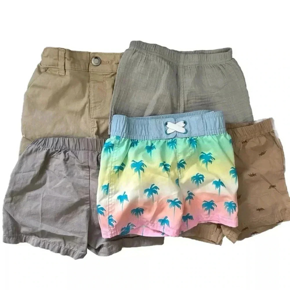 Lot Of 5 Boys Shorts Swim Trunks Size 12-18 Months Cat & Jack - Picture 1 of 9